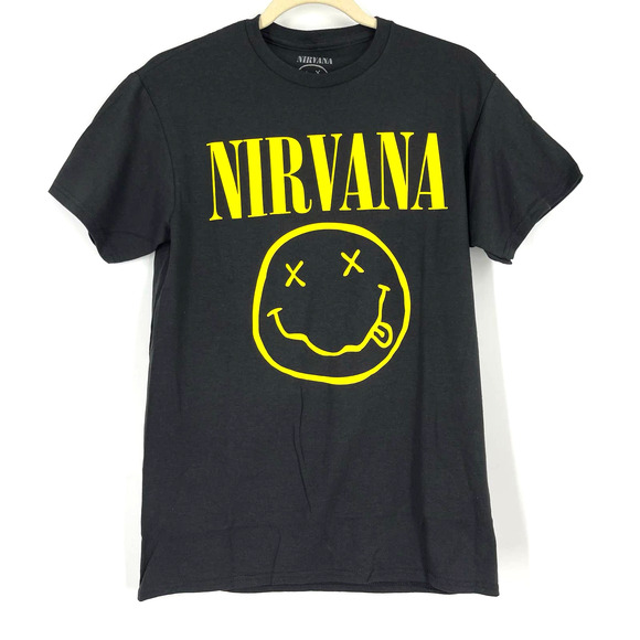 Nirvana Smiley Face T-Shirt Black Size Small NWOT - Picture 1 of 5